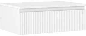 Mexen Rivel szafka łazienkowa podumywalkowa 70 cm z blatem, 1 szuflada, ryflowana , biała mat - 91A20-07023-1-BFC01