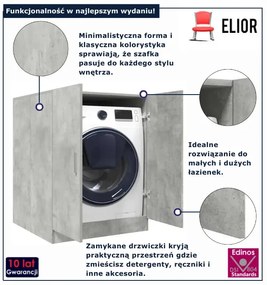 Szafka na pralkę szarość betonu H1-P16