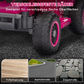 AIYAPLAY Elektryczny Quad dla Dzieci, zasilany na baterię, jazda do przodu i do tyłu, światła LED, 18-36 miesięcy, Różowy