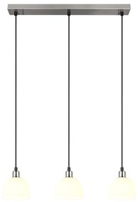 Lampa wisząca w biało-srebrnym kolorze ze szklanym kloszem Molly – Trio