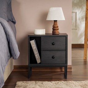 Stolik nocny Glimmer Wood Black
