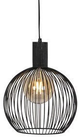 Designerska okrągła lampa wisząca czarna 30 cm - Dos