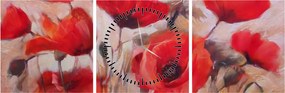 Obraz - Wilcze maki (z zegarem) (90x30 cm)