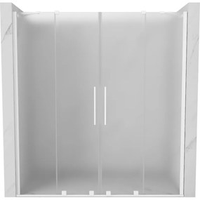 Mexen Velar Duo drzwi prysznicowe rozsuwane 180 cm, szron, białe - 871-180-000-32-20