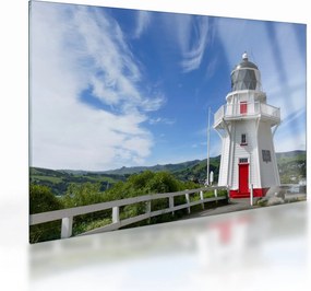 Obraz na szkle latarni morskiej Akaroa w Nowej Zelandii (70x50 cm)