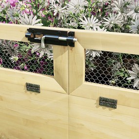 Outsunny Podwyższony Kwietnik z Trejażem, Odporny na Warunki Pogodowe, 1 Trejaż, 183 x 98,5 x 95 cm, Kolor Naturalny