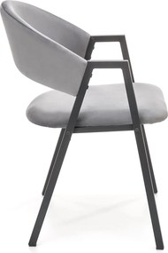 Velvetowe krzesło z podłokietnikami K473