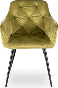 Krzesło Tapicerowane do Salonu MODESTO Pistacjowe Welurowe Nowoczesne Loft