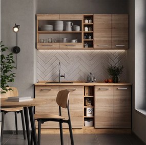 Pojedyncza kuchnia dąb sonoma/goldkraft 160x60x81.6 r-line