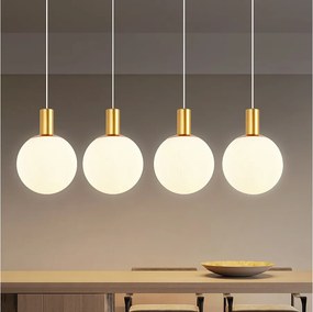 NETTLIFE Szklana lampa wisząca E27 4-punktowa lampa wisząca Regulowana wysokość Nowoczesna lampa wisząca