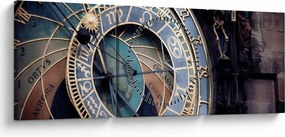 Obraz - Praski zegar astronomiczny, Praga (z zegarem) (90x30 cm)