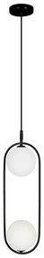 Czarna lampa wisząca ze szklanym kloszem 18.5x15 cm Cordel – Candellux Lighting