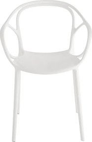 Zestaw 2 nowoczesnych białych krzeseł do jadalni „Mistral” polipropylen wszechstronny cm 57x55 80h