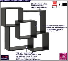 Czarna minimalistyczna półka ścienna - Paso