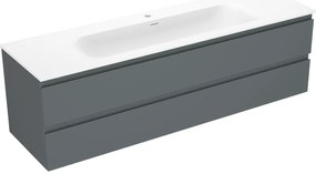 Mexen Orio szafka łazienkowa 160 cm z umywalką Vela, 2 szuflady, grafit mat/biała mat - 91A10-16047-2-BFF66-W23M01