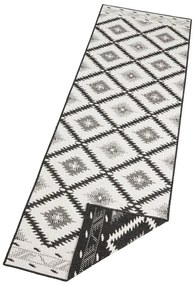 Czarno-kremowy chodnik odpowiedni na zewnątrz NORTHRUGS Malibu, 80x250 cm