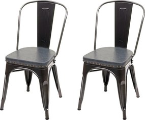 Krzesło do jadalni MCW-H10e (zestaw 2 sztuk),  czarno-szary