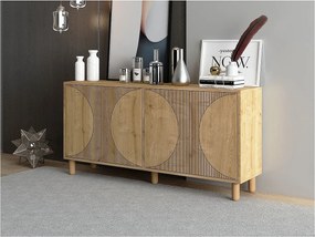 Komoda – 150 cm x 73 cm x 36 cm – Dąb szafirowy – Płyta wiórowa pokryta melaminą