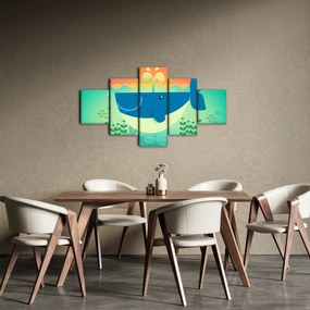 Obraz - Wesoły wieloryb w morzu (125x70 cm)