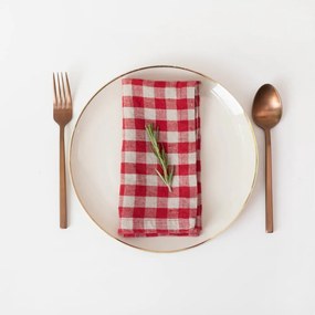 Serwetki lniane zestaw 2 szt. Red Gingham – Linen Tales