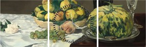 Obraz - Edouard Manet, Still Life with Melon and Peaches, reprodukcje (z zegarem) (90x30 cm)