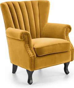 Welurowy fotel wypoczynkowy z pinezkami Titan