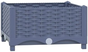 Ciemnoszara rattanowa donica do ogrodu H2-C96