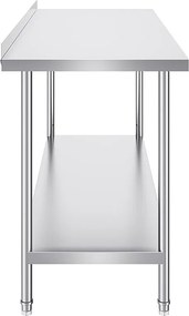 Stołek Kuchenny SucceBuy, Stołek Roboczy z Stali Nierdzewnej 60.96x152.4 cm, Komercyjny