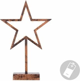 Świąteczna dekoracja - brązowa gwiazda na stojaku