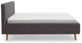 Szare tapicerowane łóżko dwuosobowe 180x200 cm Mattis Cord – Meise Möbel