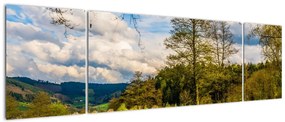 Obraz łodzi nad jeziorem (170x50 cm)