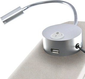 Łóżko ze schowkiem 160 x 200 cm z zagłówkiem - tkanina lniana - USB + lampka do czytania - beżowe