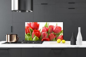 Szkło do Kuchni na Ścianę Wiosenna Świeżość Tulipanów