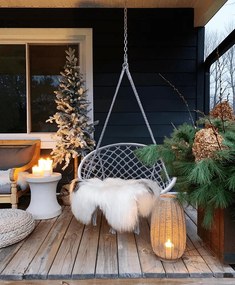 Szare wiszące krzesło KOLUMBIA z poduszką