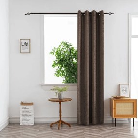 Zaciemniająca zasłona LOOM VELVET 140x250 cm, brązowa Zawieszanie: Metalowe pierścienie