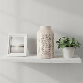 Osłonka Ceramiczna beżowa 17 cm Nowoczesny Wazon zdobiony Elegancki vintage