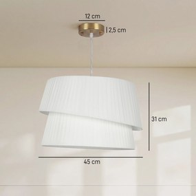 HOMCOM Elegancka lampa wisząca z podwójnym kloszem, regulowana wysokość, do salonu, biały | Aosom PL