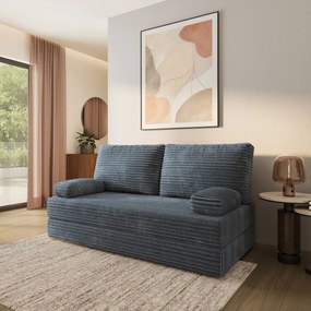 Masseno Sofa piankowa SILAR z funkcją spania, Kanapa z pianki do salonu, Bezmontażowa, Tkanina sztruksowa – Szary TILIA 85