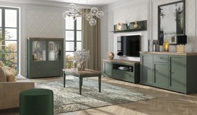 Komoda EVORA 3D1S 160 zielona mat/dąb lefkas HELVETIA