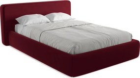 Łóżko 180 x 225 - z weluru - burgundowy - KIANA
