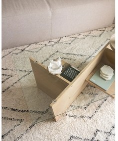 Stolik ze szklanym blatem w naturalnym kolorze 60x110 cm Balwind – Kave Home