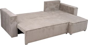 PROMOCJA Beżowa narożna sofa SMART COSARO, dwustronna + 2 poduszki GRATIS II. gatunek