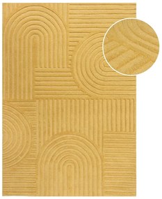 Żółty dywan wełniany Flair Rugs Zen Garden, 120x170 cm