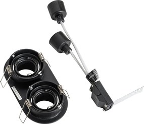 Zestaw 6 czarnych reflektorów wpuszczanych GU10 35 mm z możliwością przechylania 2-źródła światła - Installa