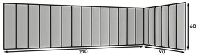 Zestaw 20 paneli tapicerowanych QUADRATTA 210x90x60 granatowy ELTAP