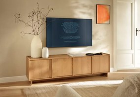 Szafka RTV pod telewizor Vabres 195 cm dąb karmelowy styl japandi modern