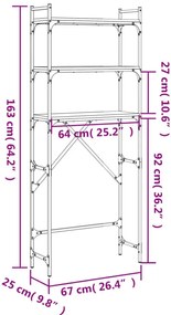 Czarny loftowy regał S3-B87