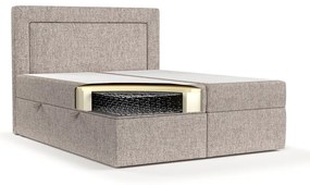 Jasnobrązowe łóżko boxspring ze schowkiem 140x200 cm Imagine – Maison de Rêve
