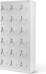 Szafa skrytkowa zamykana na klucz Karol 90x40x185 cm szara