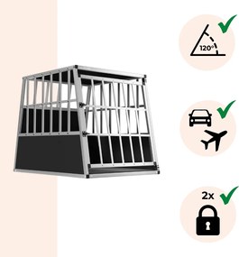 Transporter dla psa BRUNO, 66x90x72cm, srebrna/czarna Jurhan